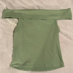 RSQ Sage Ribbed Off-Shoulder Blouse